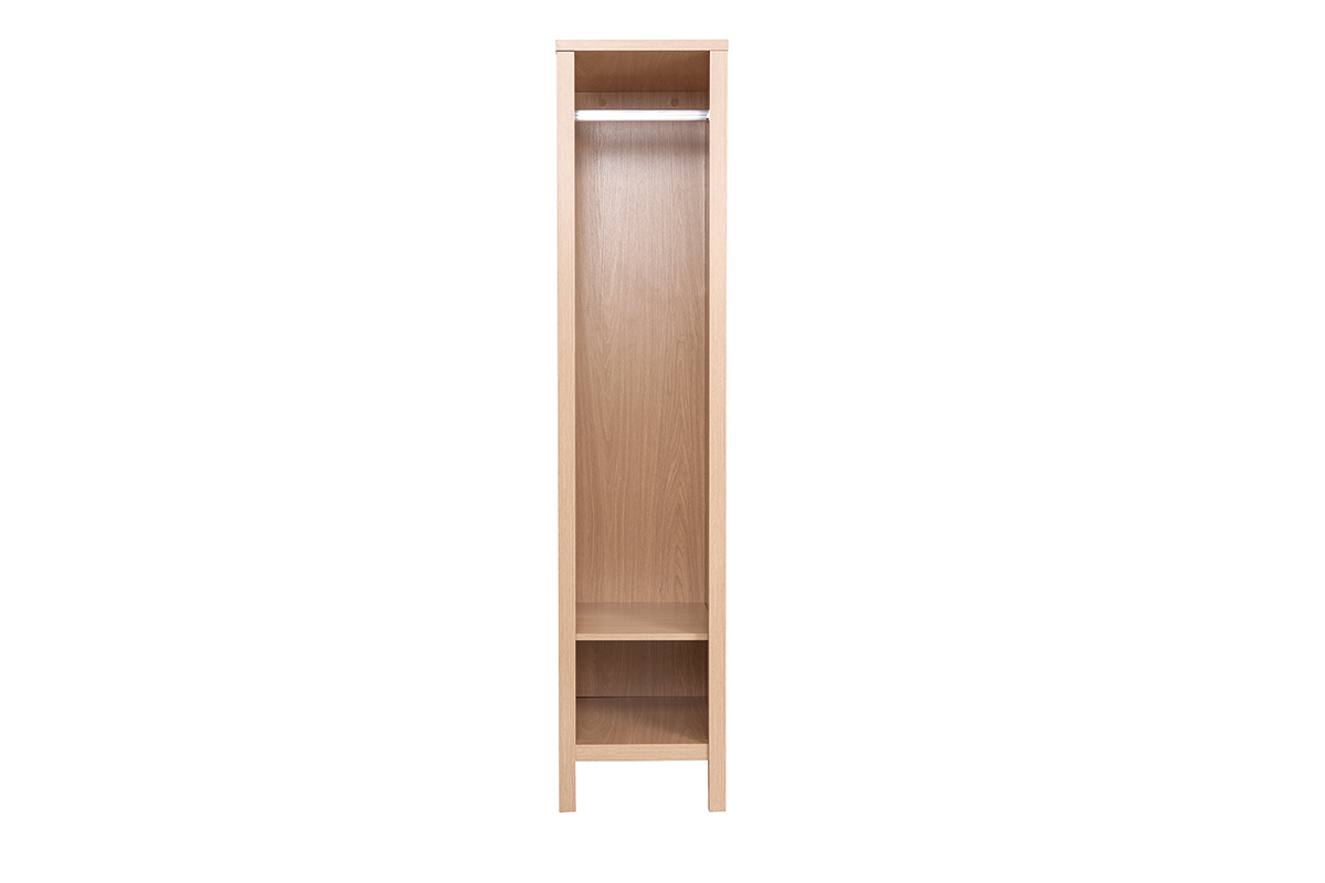 Armadio da ingresso finitura rovere con spazio appendiabiti e ripiani L83 cm GUMBY