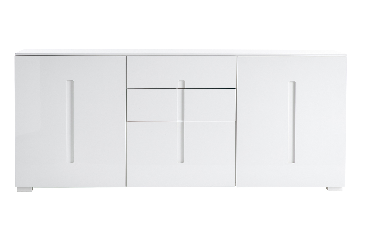 Buffet design laccato bianco 2 ante 3 cassetti TED