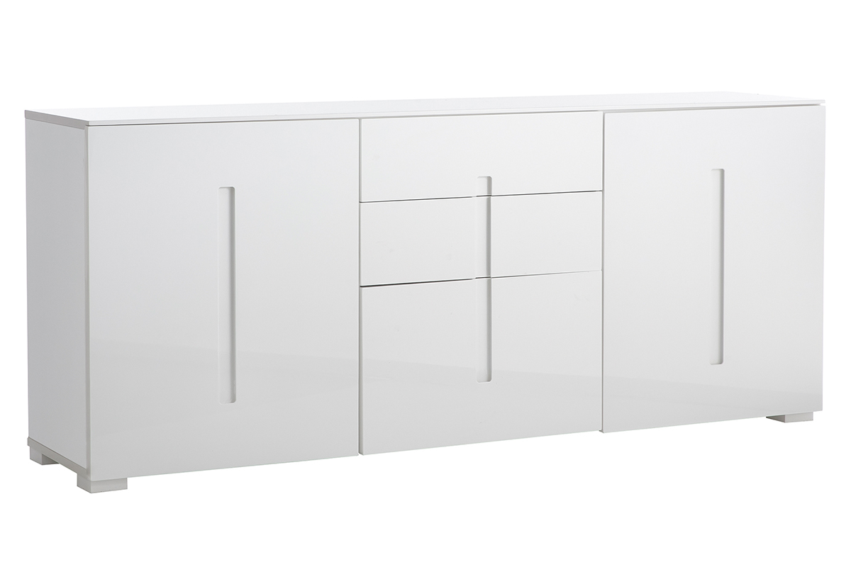 Buffet design laccato bianco 2 ante 3 cassetti TED