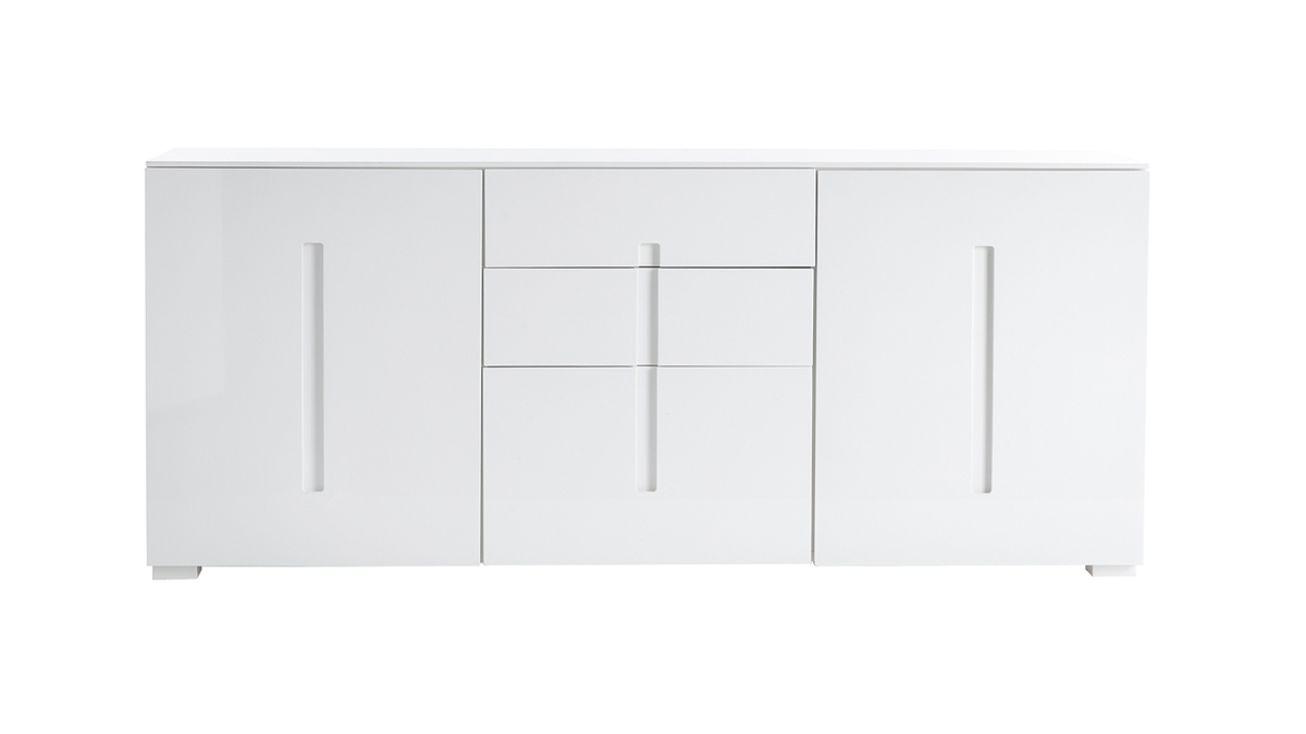 Buffet design laccato bianco 2 ante 3 cassetti TED