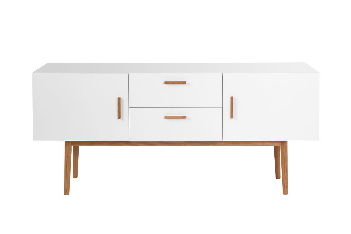 Buffet legno naturale e bianco 2 ante 2 cassetti GILDA