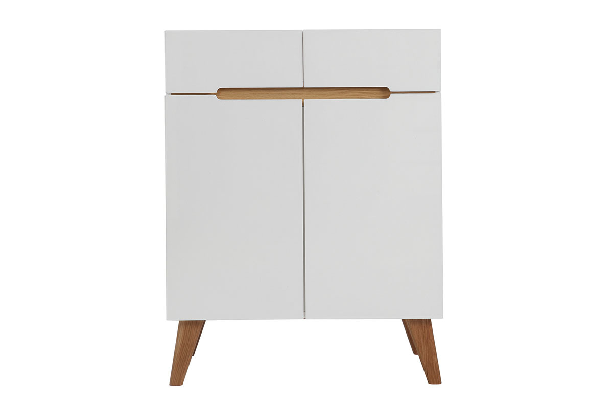 Buffet scandinavo bianco e frassino 80cm MELKA