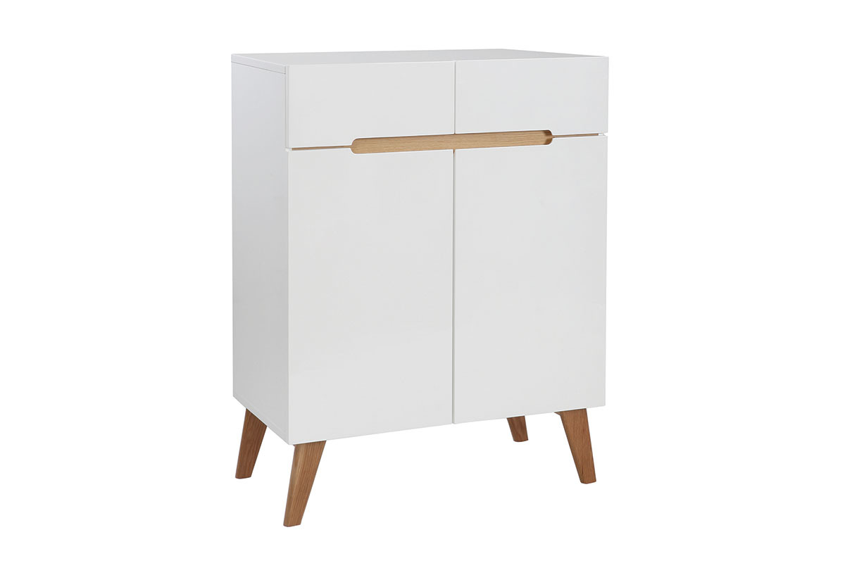 Buffet scandinavo bianco e frassino 80cm MELKA