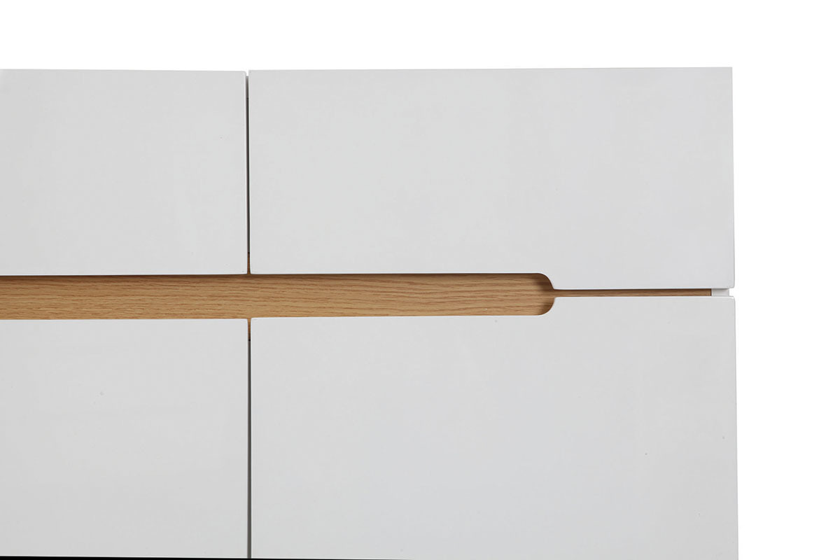 Buffet scandinavo bianco e frassino 80cm MELKA