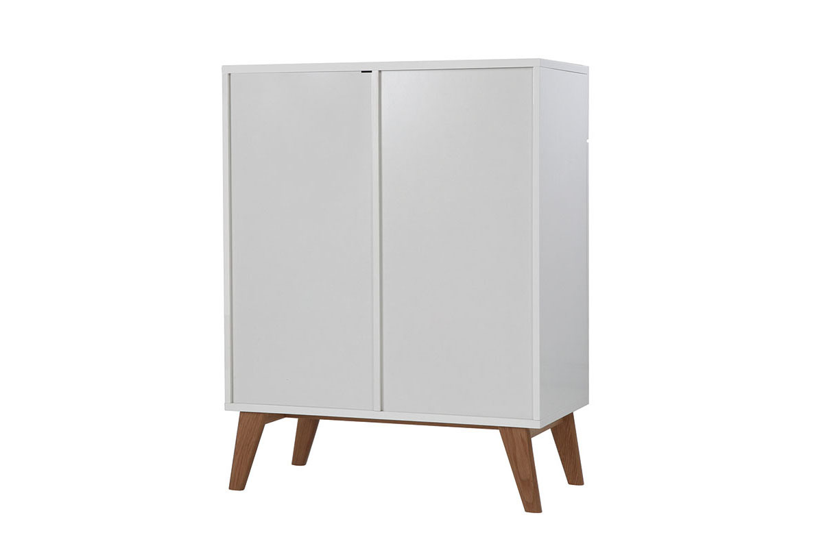 Buffet scandinavo bianco e frassino 80cm MELKA