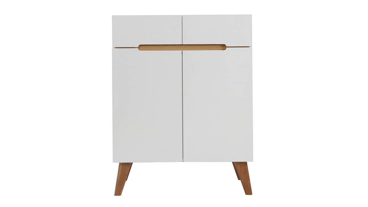 Buffet scandinavo bianco e frassino 80cm MELKA