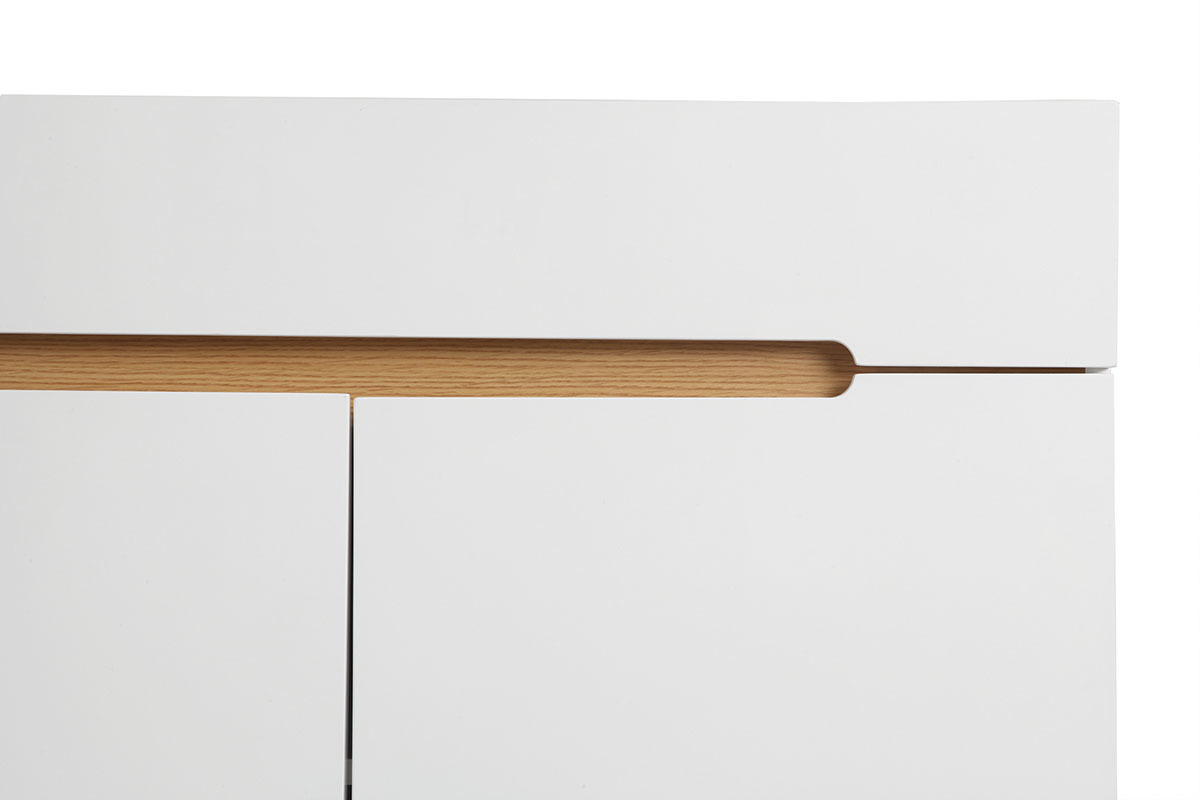 Buffet scandinavo bianco lucido e frassino 180cm MELKA