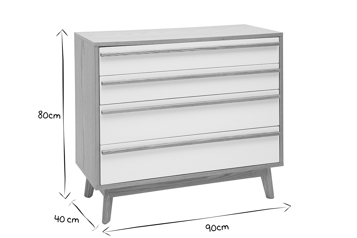 Cassettiera 4 cassetti design scandinavo HELIA