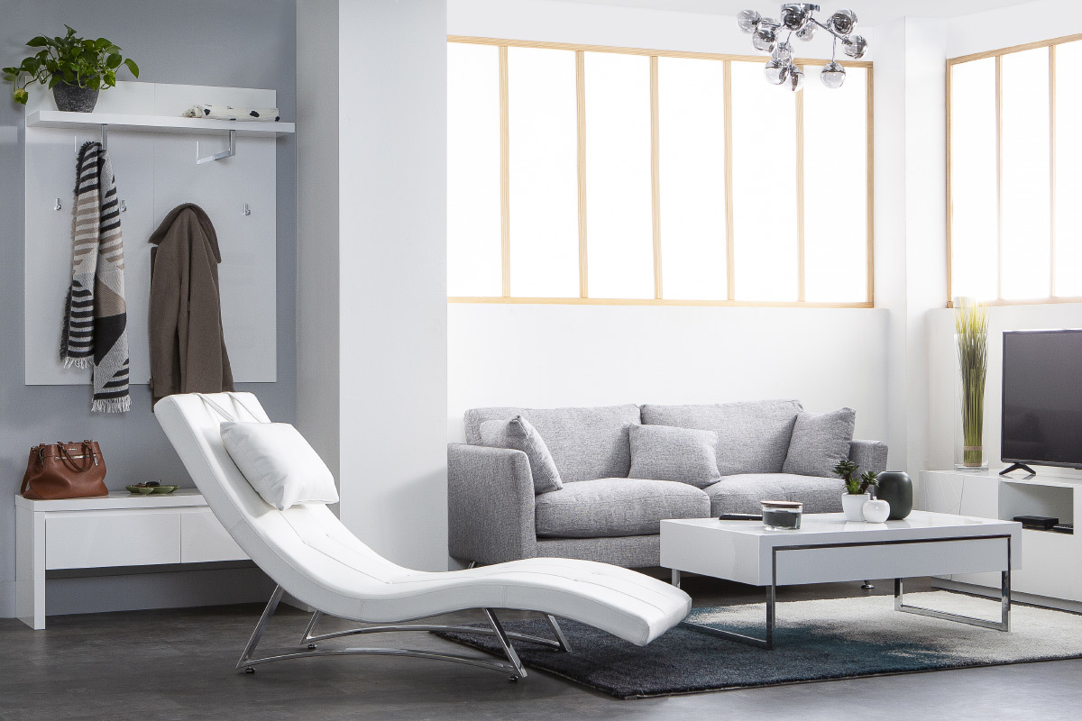 Chaise longue design bianco MONACO