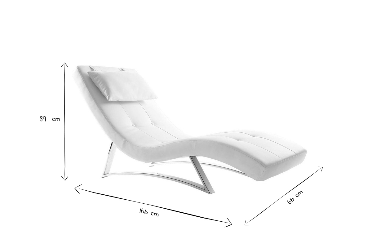 Chaise longue design bianco MONACO