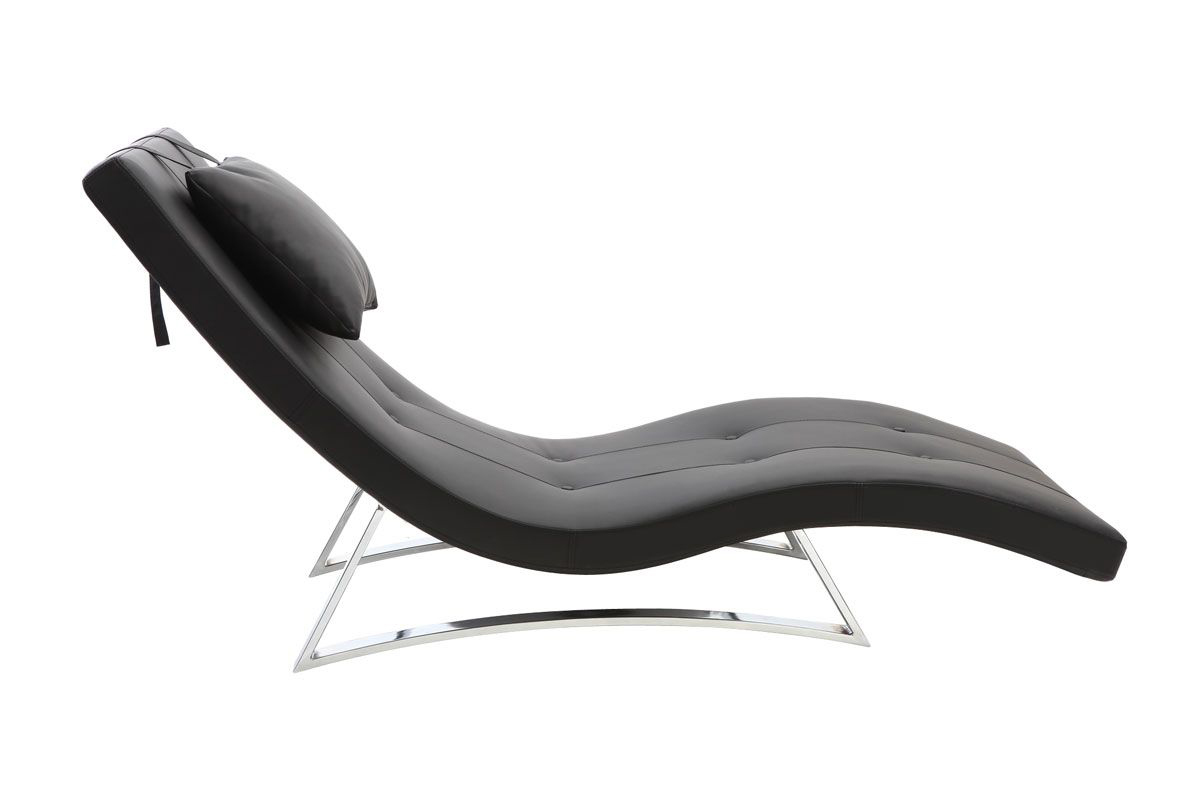 Chaise longue design nero MONACO