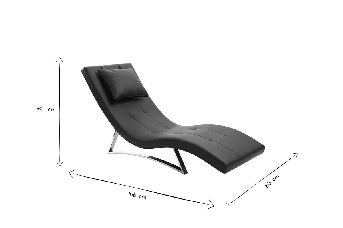 Chaise longue design nero MONACO