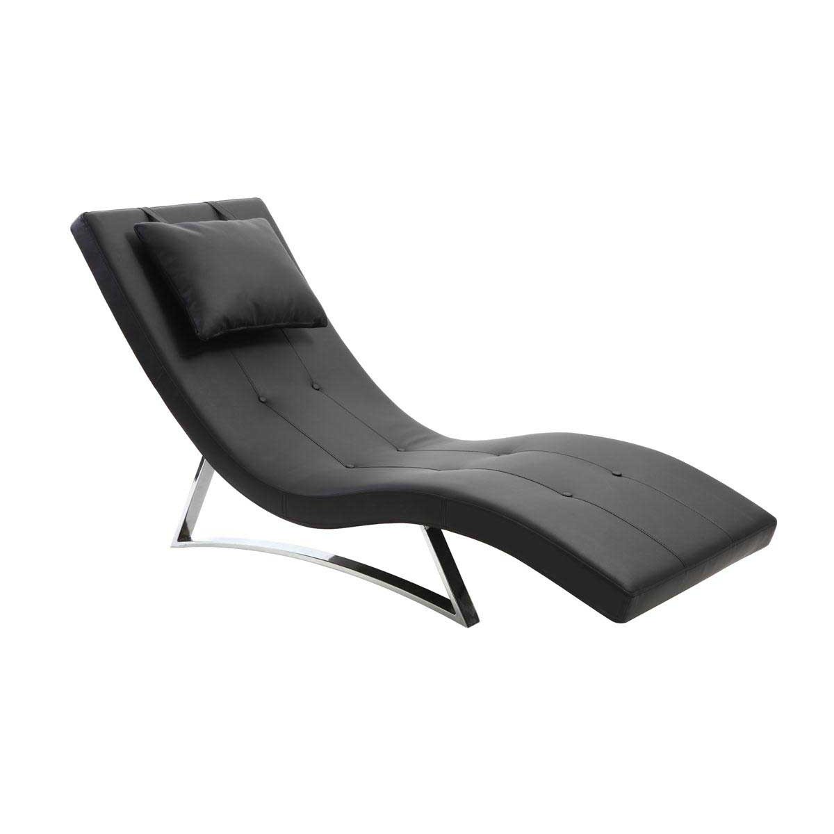 Chaise longue design nero MONACO