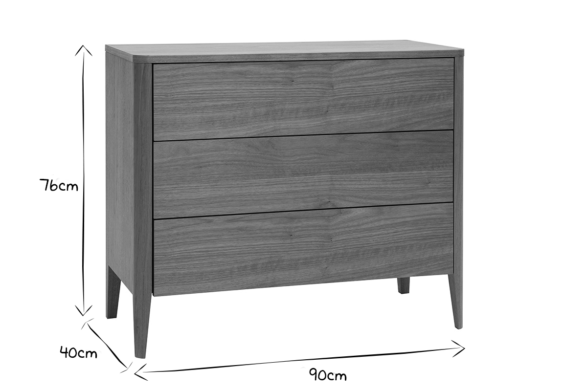 Com scandinavo 3 cassetti BENJA