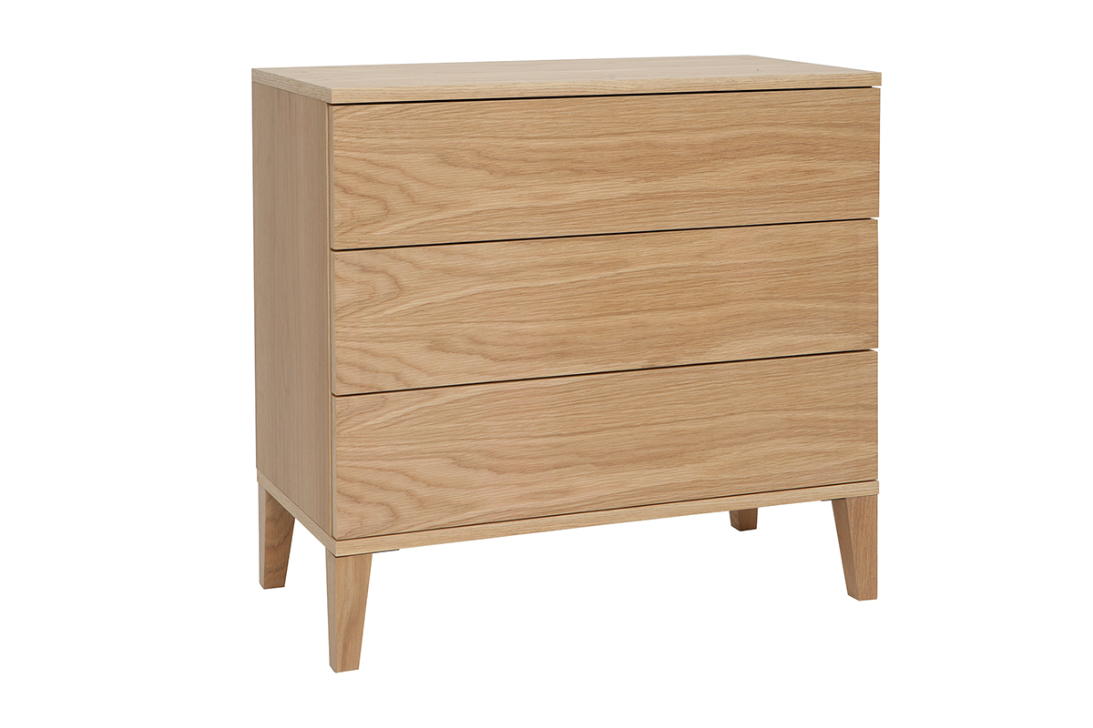 Com scandinavo 3 cassetti legno chiaro FREDDY