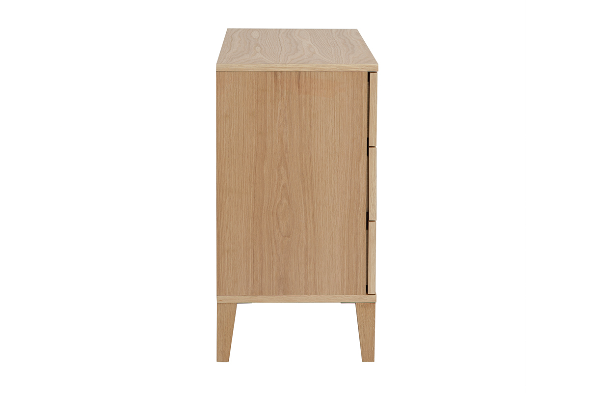 Com scandinavo 3 cassetti legno chiaro FREDDY