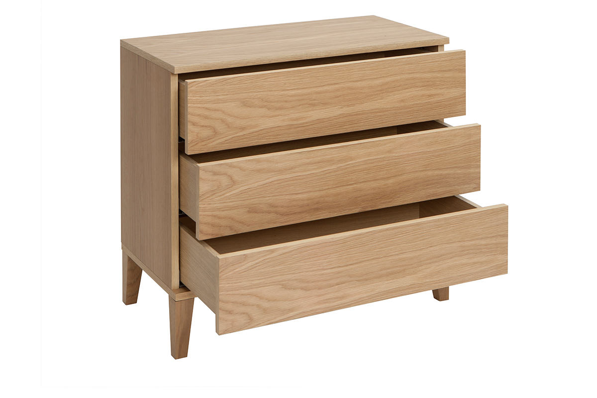 Com scandinavo 3 cassetti legno chiaro FREDDY