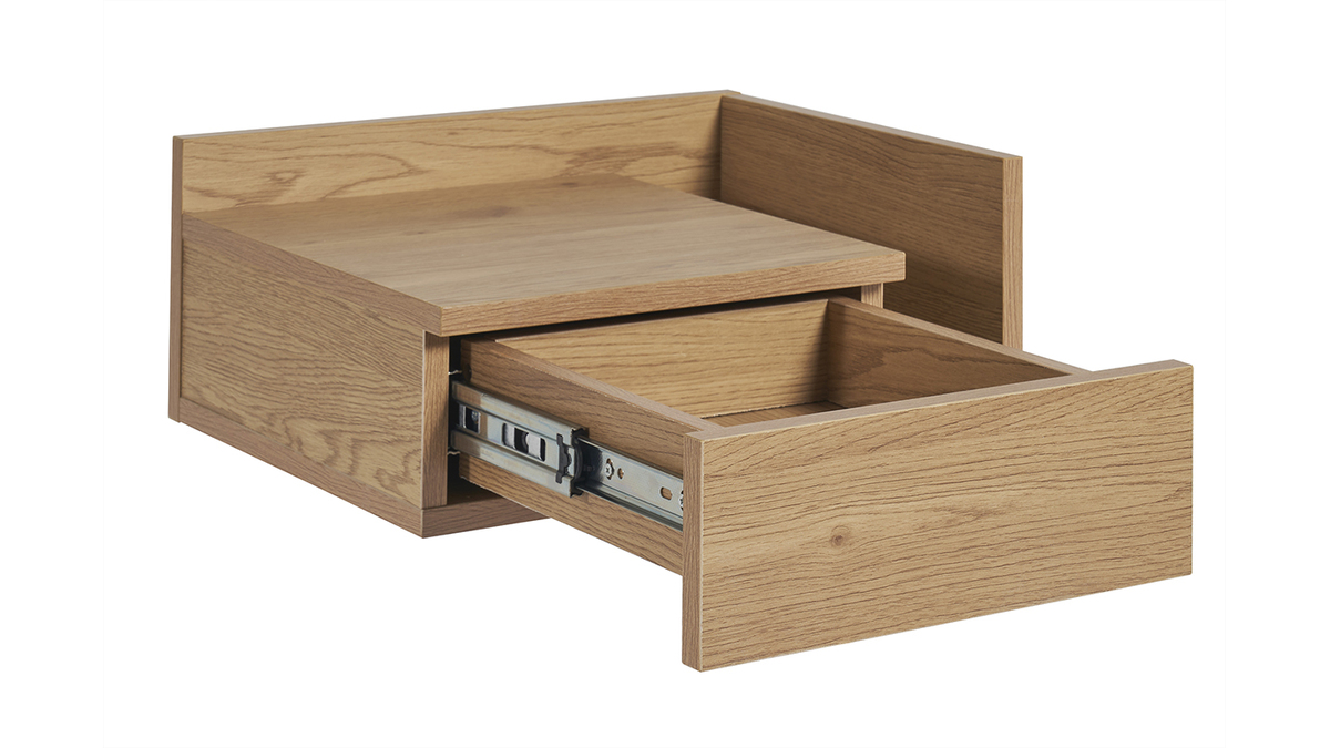 Comodini pensili finitura legno rovere chiaro con cassetto L40 cm (set di 2) NASTY