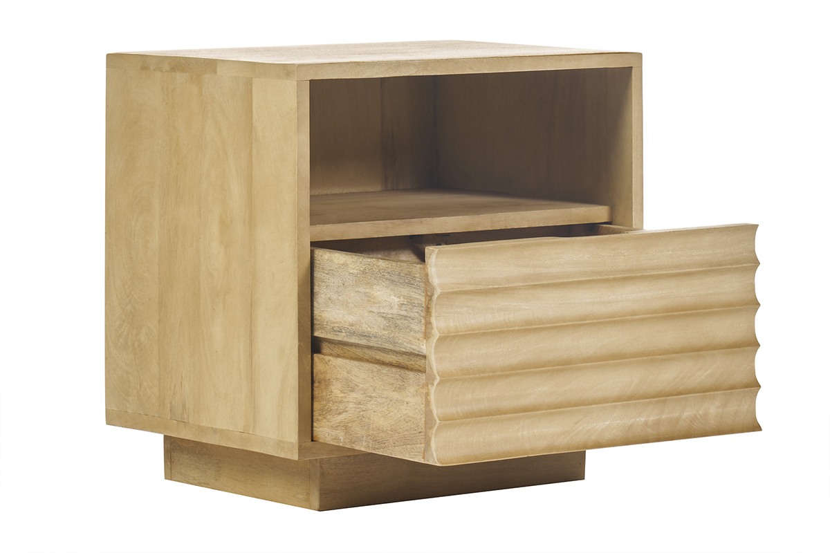 Comodino con cassetto in legno massello di mango L45 MATCHA