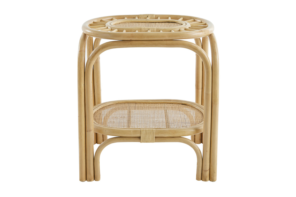 Comodino in rattan naturale e motivo a intreccio L45 cm BOW