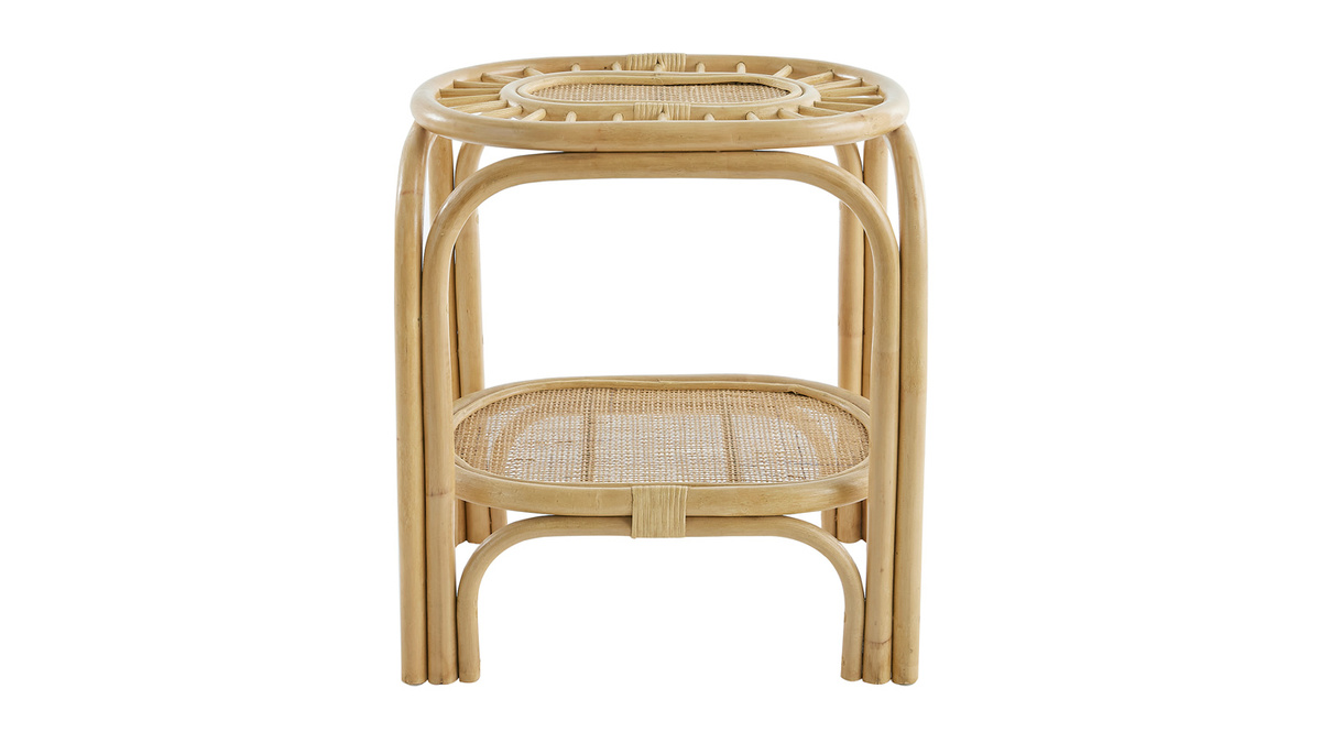 Comodino in rattan naturale e motivo a intreccio L45 cm BOW