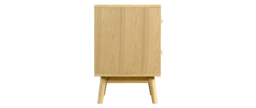 Comodino scandinavo a 2 cassetti in legno chiaro e bianco ...