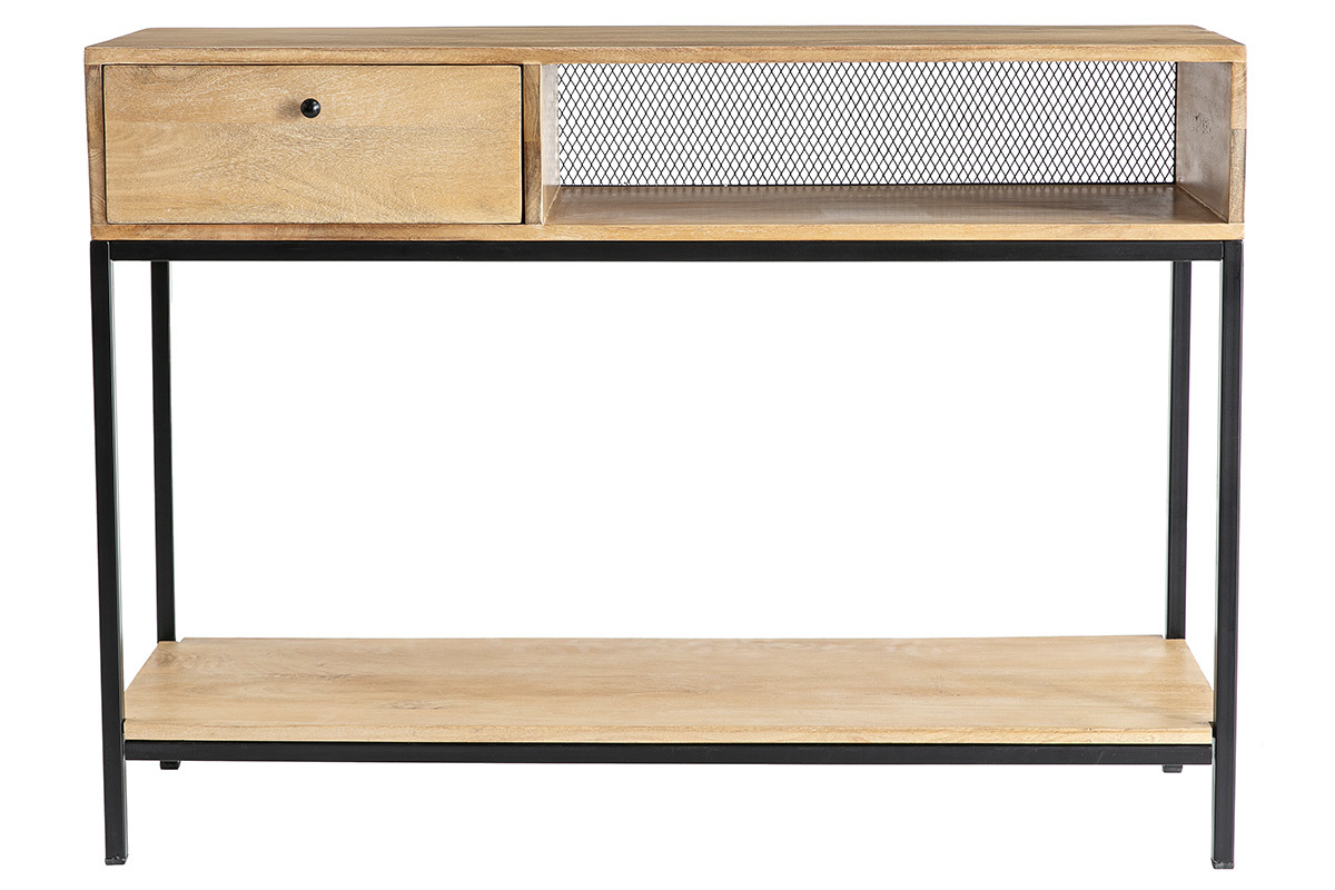 Console industriale in mango e metallo nero L110 cm RACK