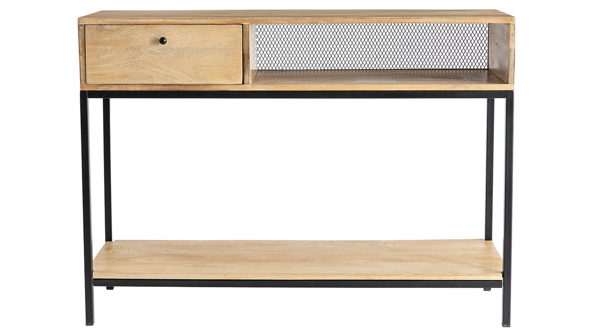 Console industriale in mango e metallo nero L110 cm RACK