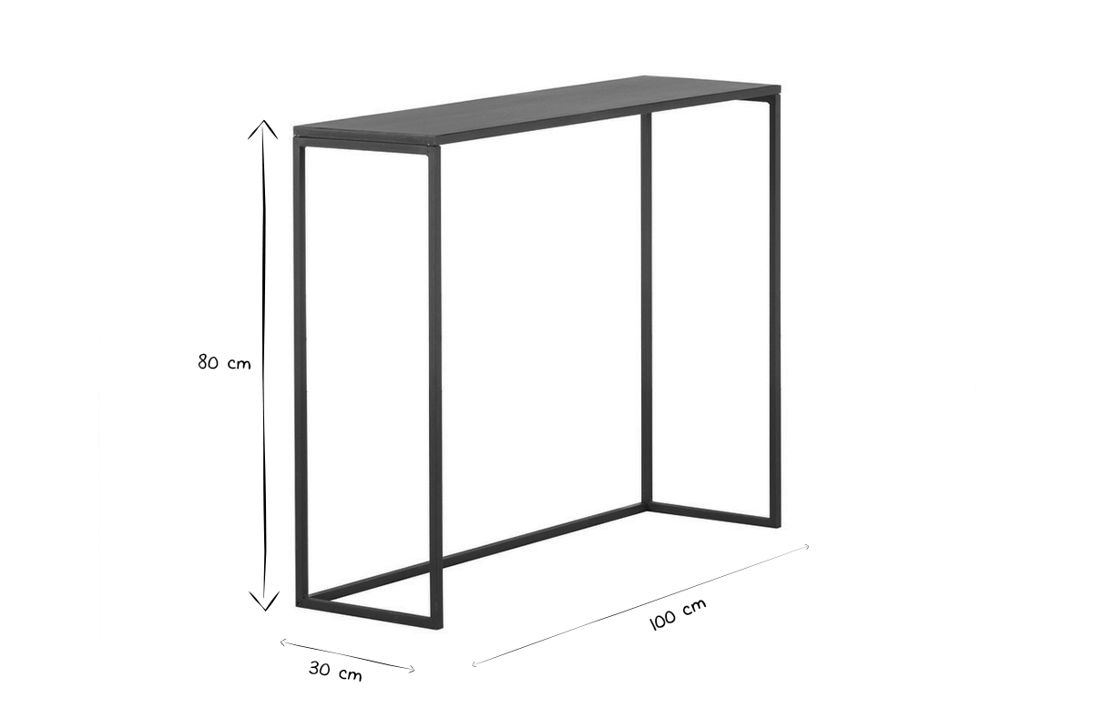 Console industriale in metallo Nero L100 cm KARL