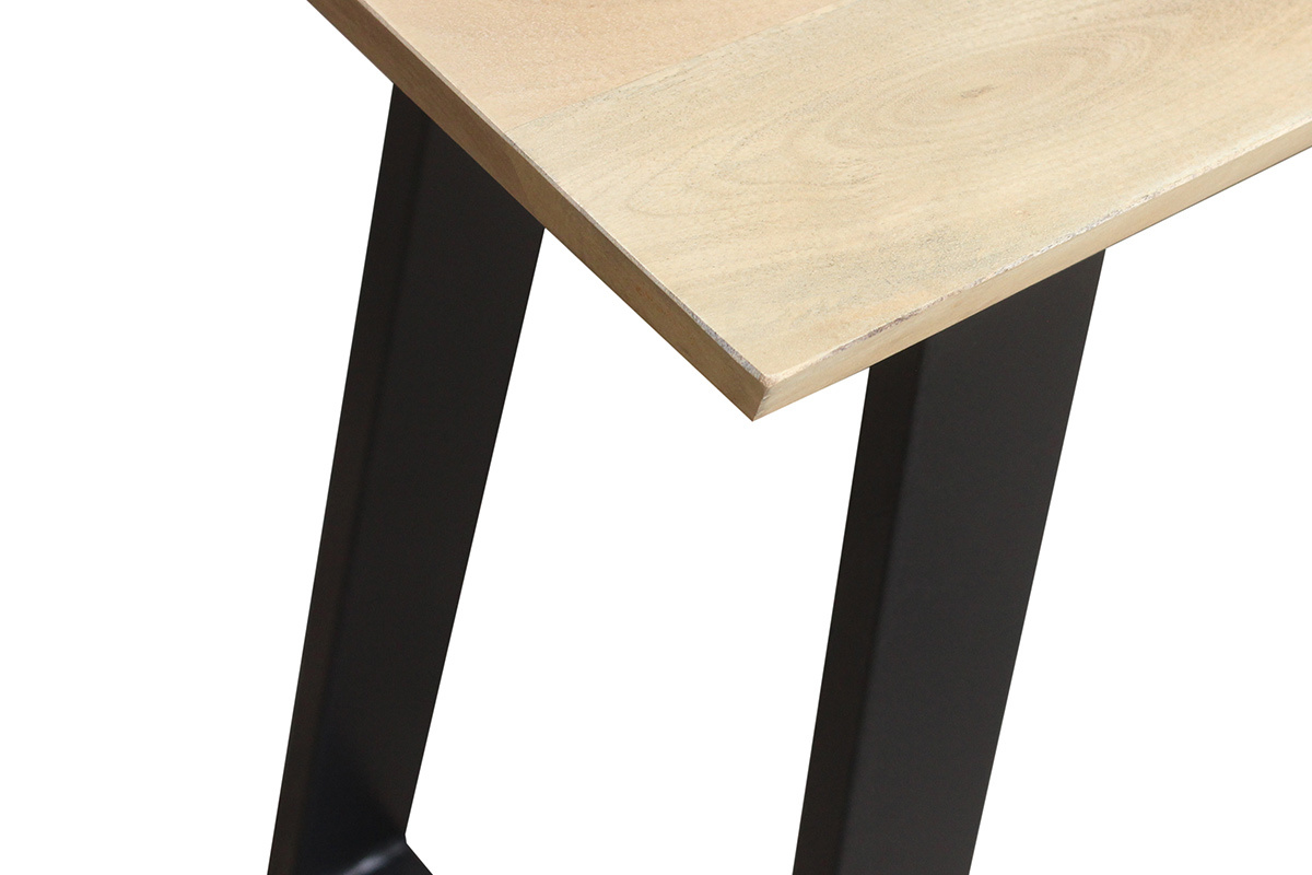 Console moderna in mango e mtallo nero L120 cm VIJAY