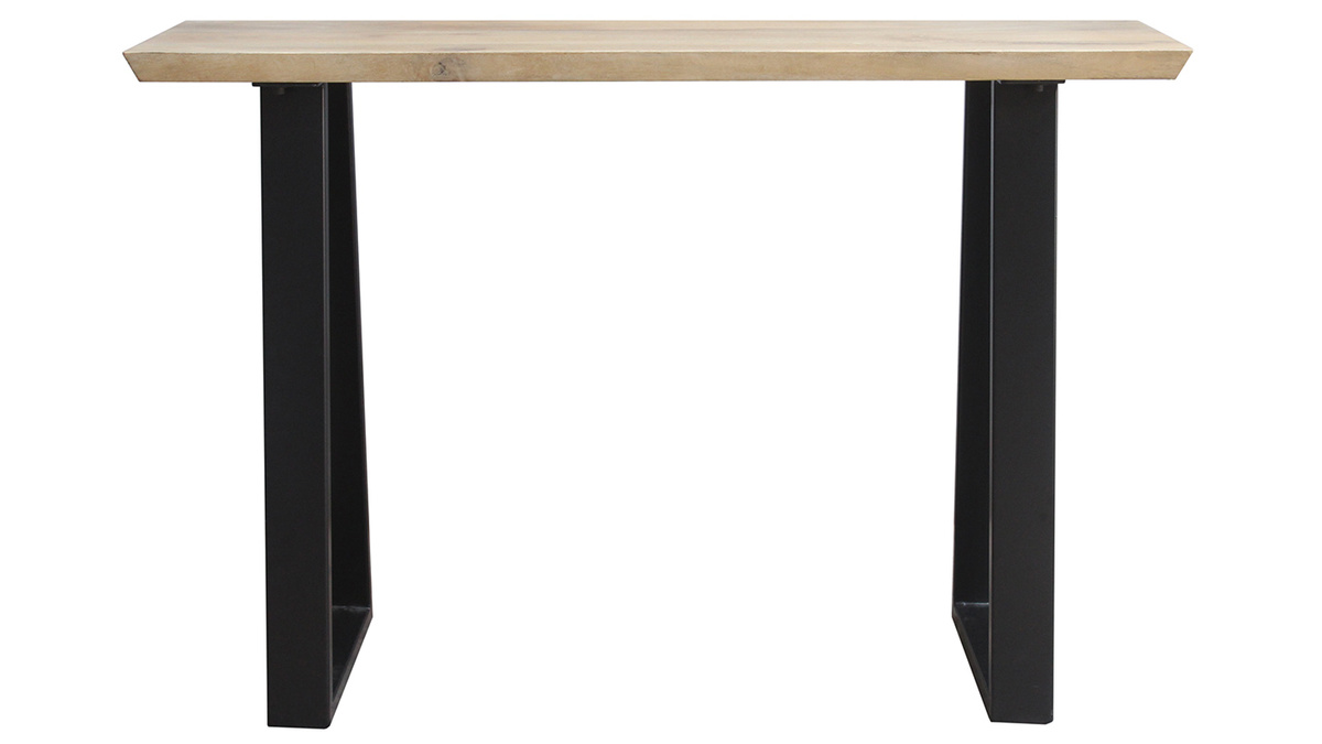 Console moderna in mango e mtallo nero L120 cm VIJAY