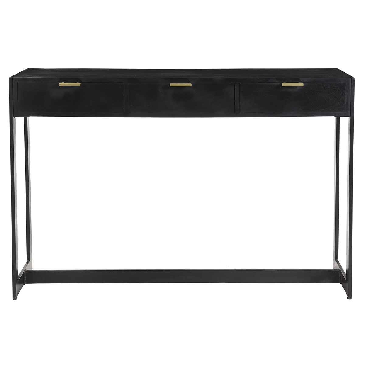 Consolle design con cassetti nero e oro L115 cm AVIDAN