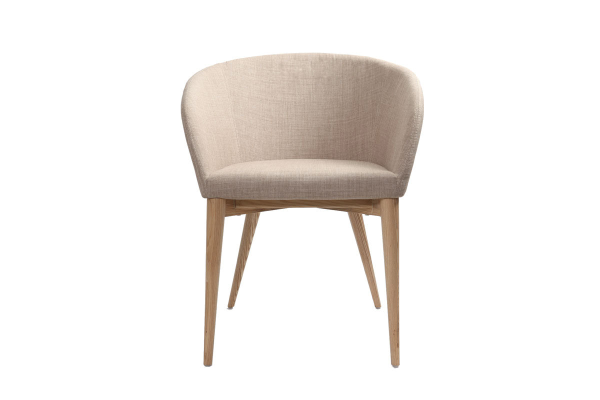 Coppia di 2 sedie design poliestere beige DALIA