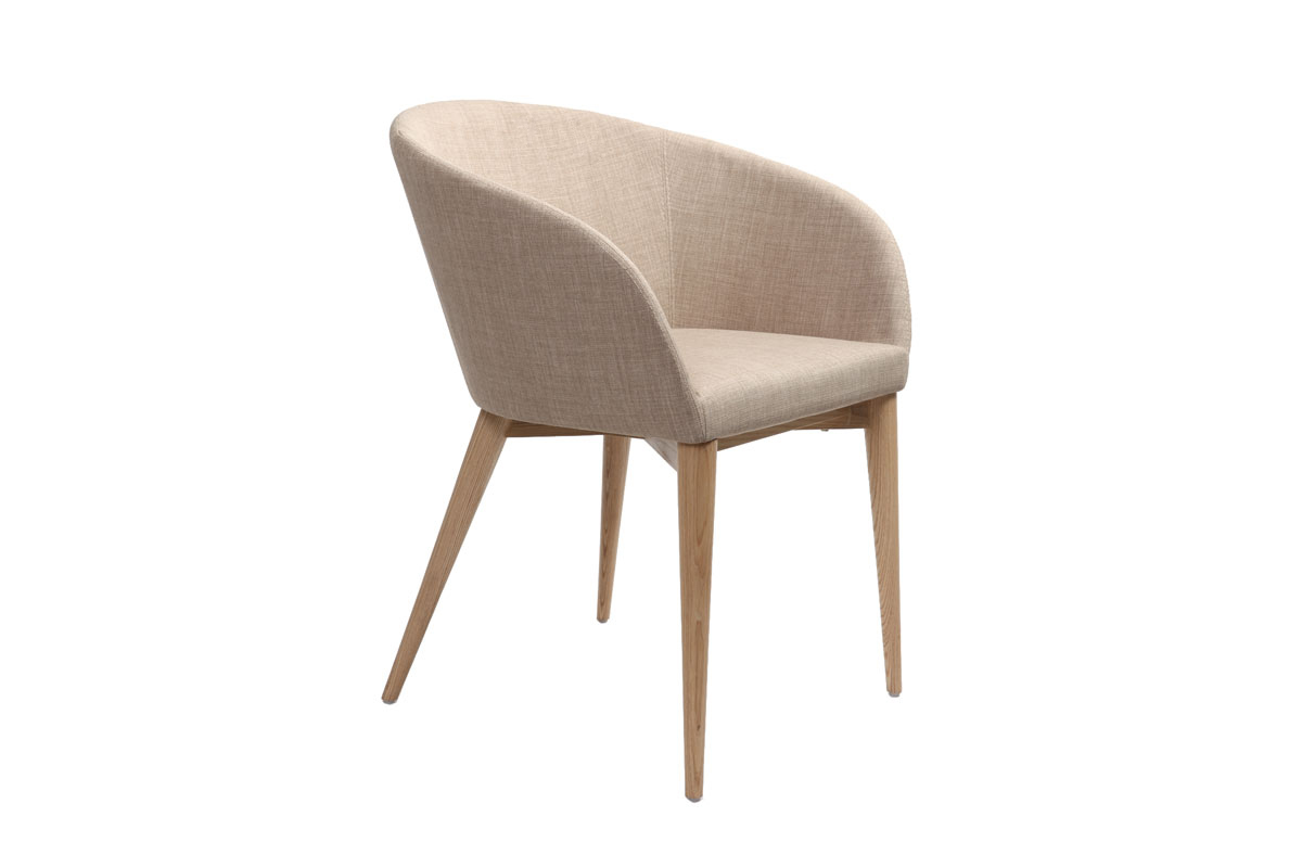 Coppia di 2 sedie design poliestere beige DALIA