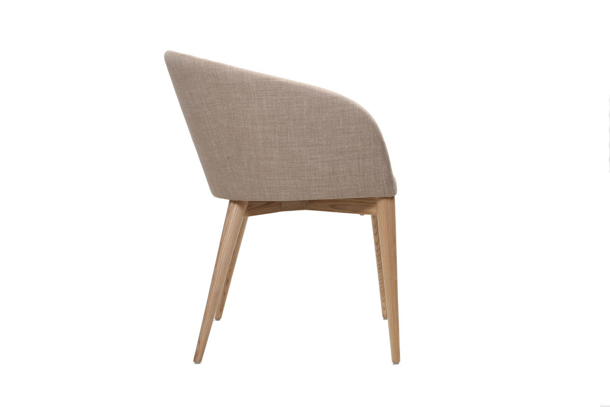 Coppia di 2 sedie design poliestere beige DALIA