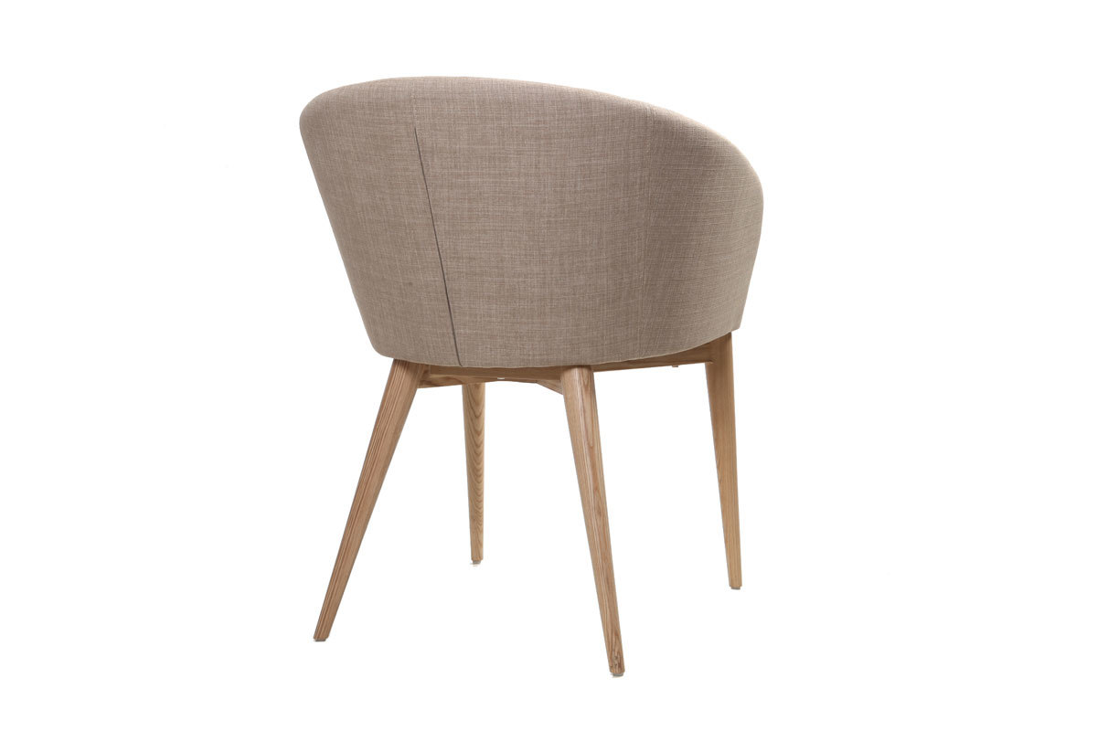 Coppia di 2 sedie design poliestere beige DALIA