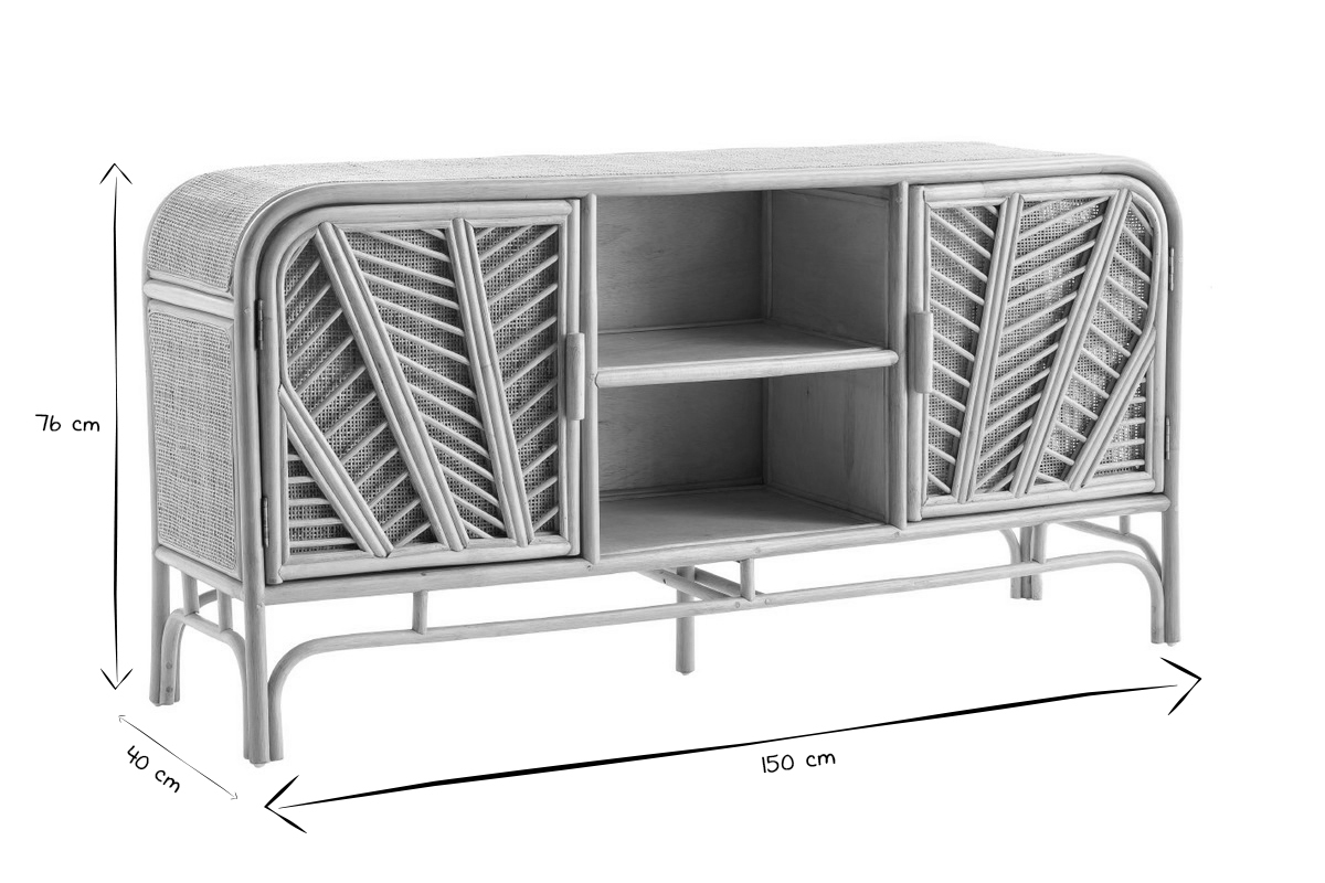 Credenza 2 ante in rattan GALON