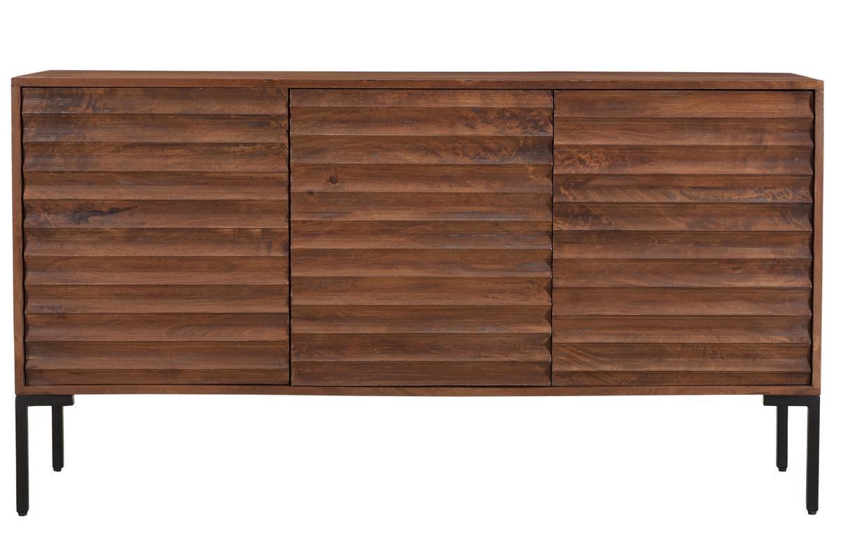 Credenza 3 ante in legno massello di mango e metallo ONDA