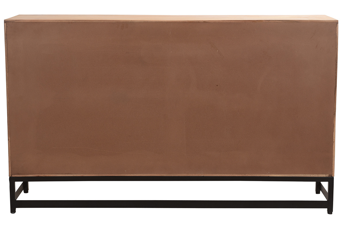 Credenza 4 porte in acacia e metallo nero STICK