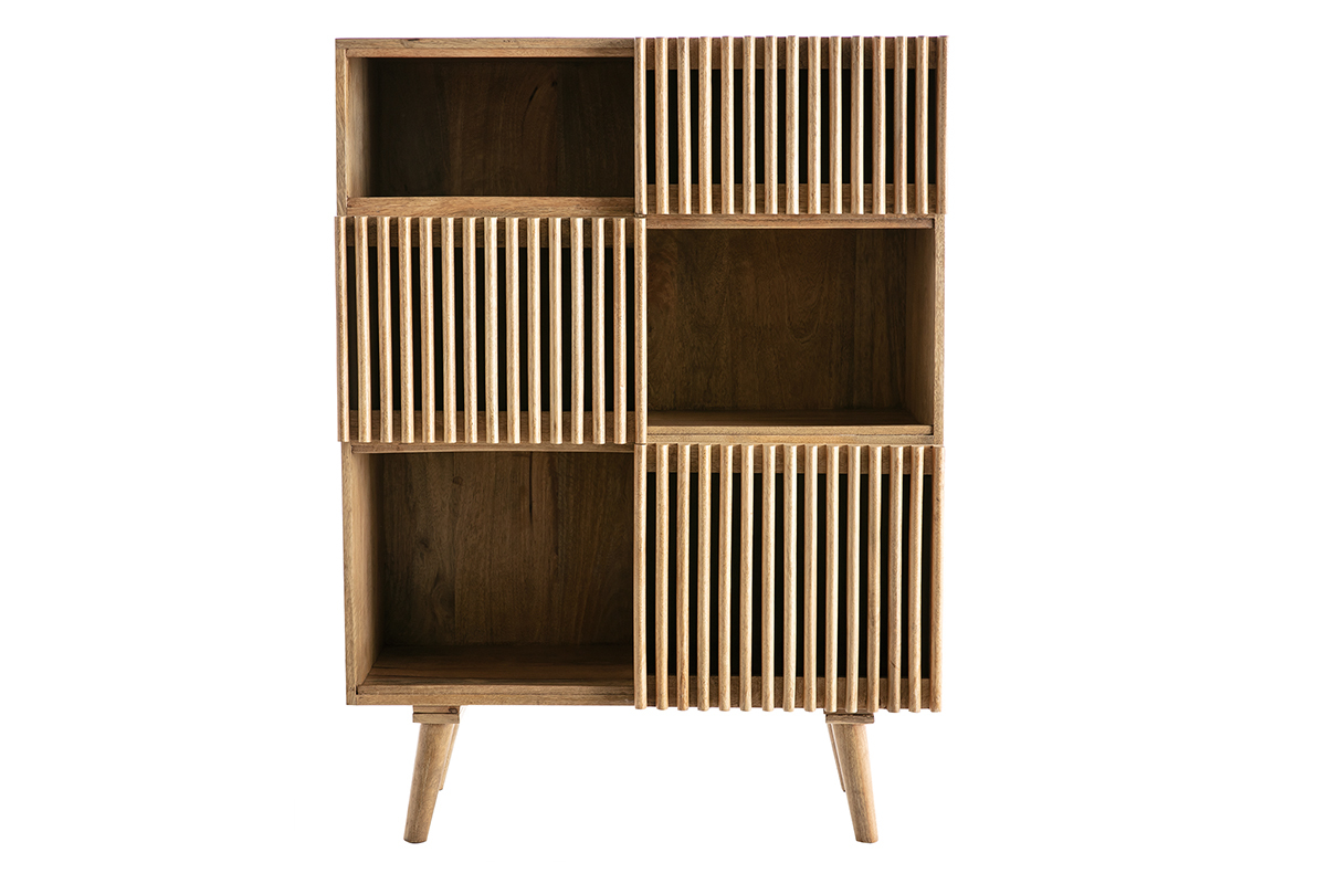 Credenza alta in mango con porte scorrevoli ALBA