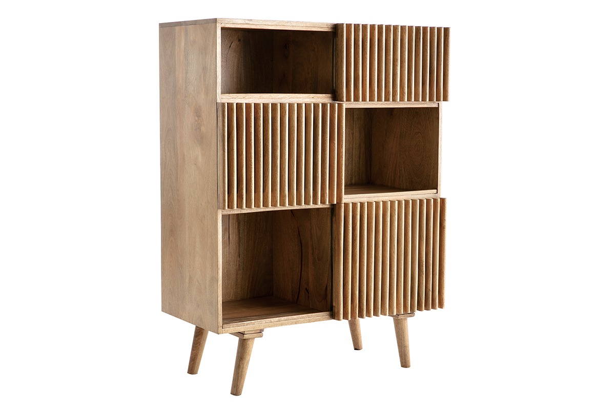 Credenza alta in mango con porte scorrevoli ALBA