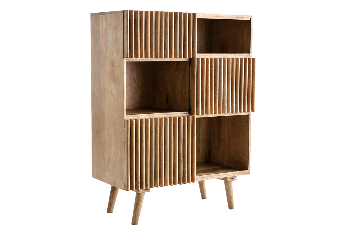 Credenza alta in mango con porte scorrevoli ALBA