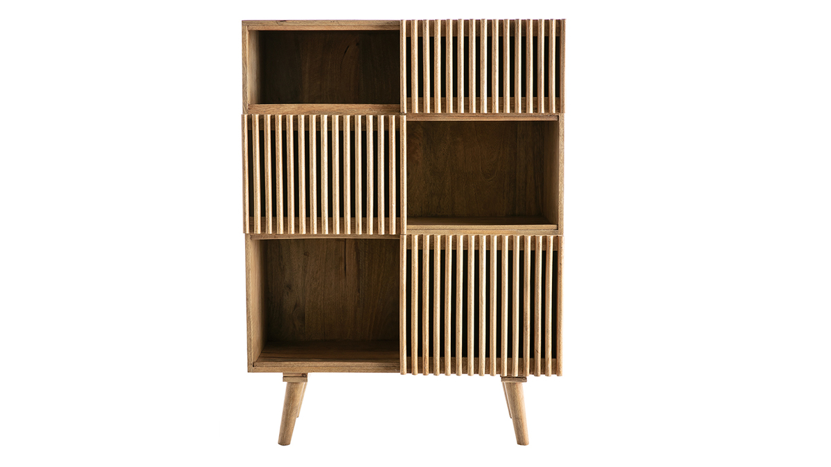 Credenza alta in mango con porte scorrevoli ALBA