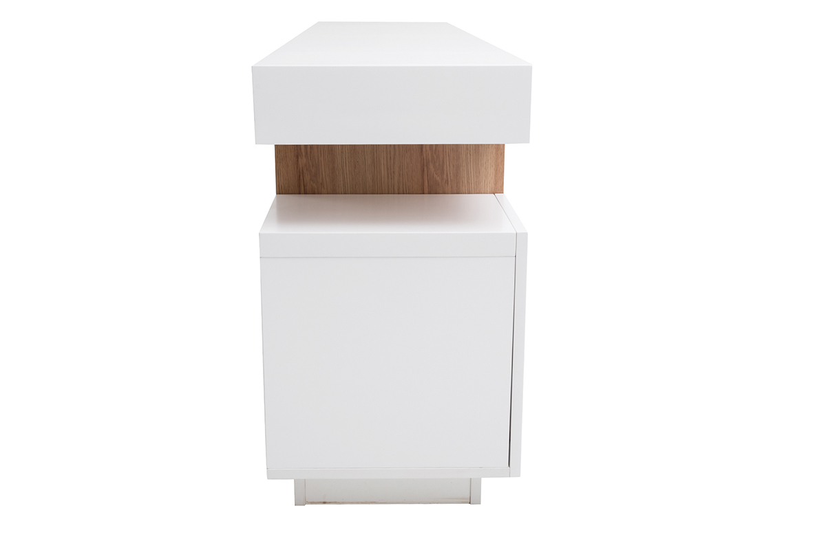 Credenza bianco opaco e nicchia in legno LIVO