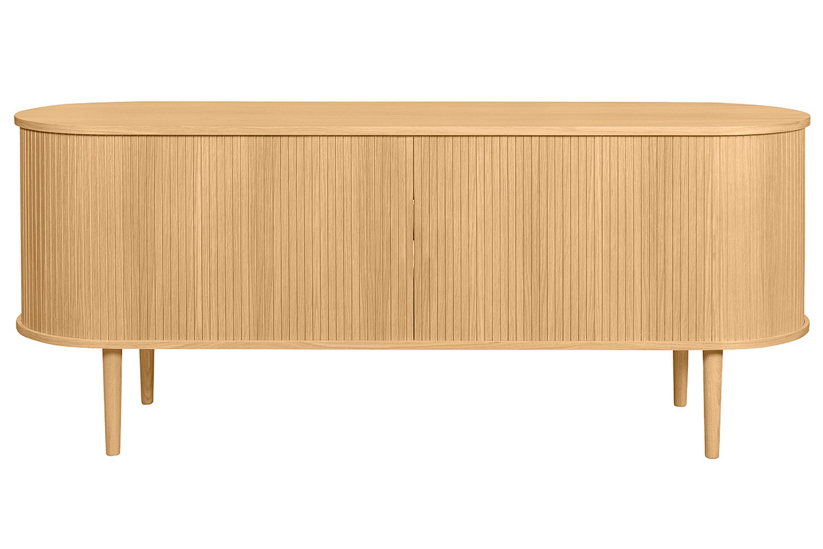 Credenza con ante scorrevoli impiallacciatura rovere e massello di rovere L160 cm EPIC