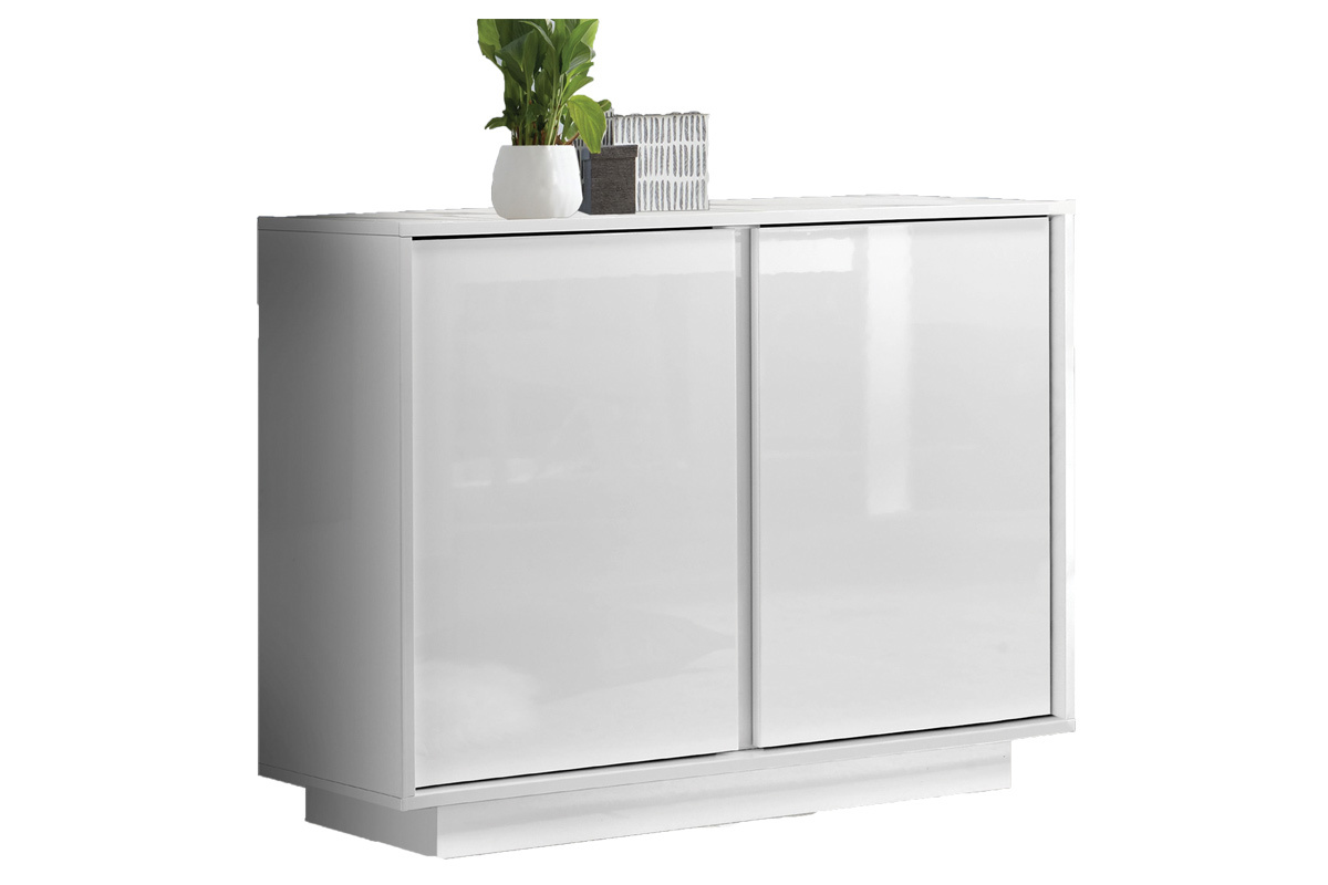 Credenza design 2 ante laccato lucido bianco L92 cm COMO