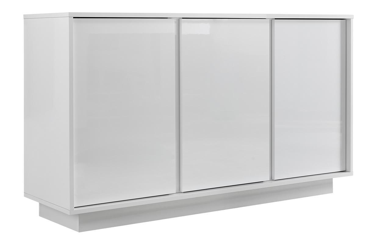 Credenza design 3 ante laccato lucido bianco L138 cm COMO