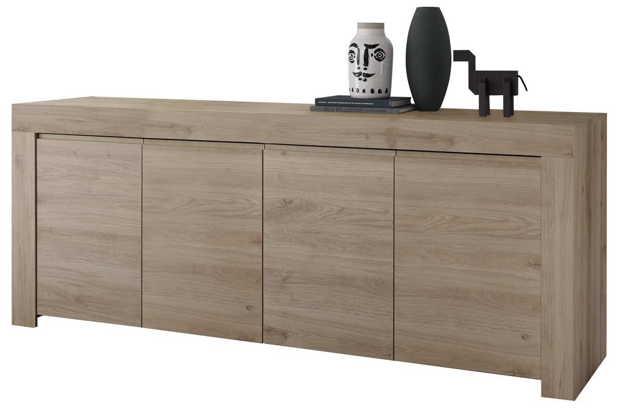 Credenza design 4 ante L210 cm bianco opaco TINO