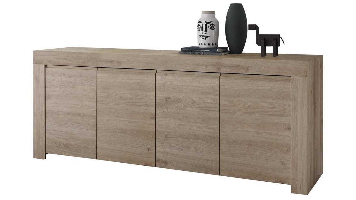 Credenza design 4 ante L210 cm bianco opaco TINO