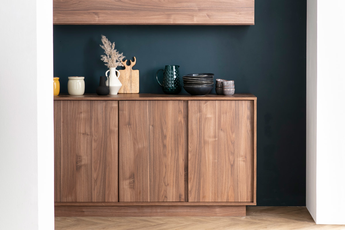 Credenza di design effetto noce L180 cm COMO